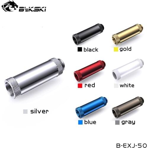 Bykski Male To Female 50mm Extender Fittings G1/4'' Water Cooling Kit Build Adapter Silver/White/Black/Red/Blue,Gold,B-EXJ-50