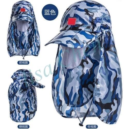 Unisex Fishing hat Waterproof Anti UV Super thin summer Mosquito insect cap Outdoor camping hiking climbing beach hat Camouflage