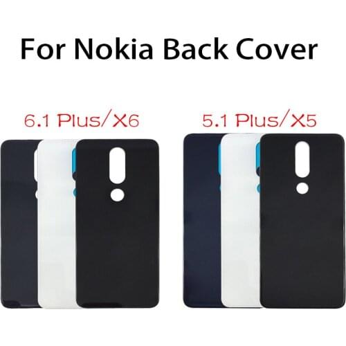 Replacement Glass Battery Rear Back Cover Case For Nokia 5.1 Plus X5 / For Nokia 6.1 Plus X6 2018