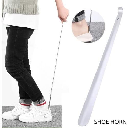 1Pcs 52cm Stainless Steel Long Handled Metal Shoe Horn Lifter With Hanging Hole Durable Long Shoehorn High Quality