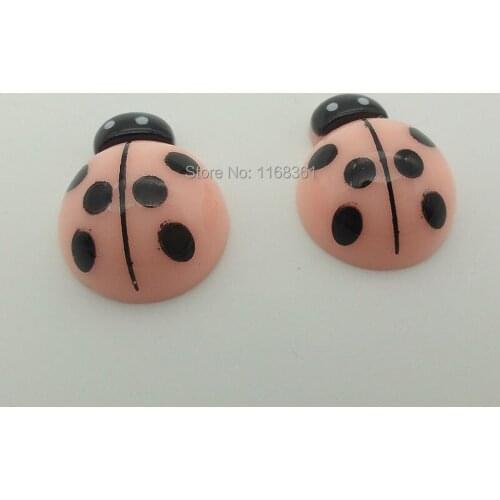 1pcs/lot resin flat back Simulated animal light pink ladybug 19mm Cabochons Jewelry Phone Hairpin Headwear DIY C501-1