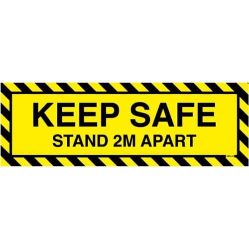 1pc New "KEEP SAFE, STAND 2M APART" Sign Sticker For Office Business Door Safety Distance Tip Door Sticker