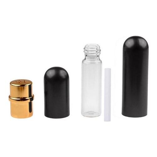 2pcs Aluminum Nasal Inhalers for Essential Oils Aromatherapy Blank Inhaler Tubes with Cotton Wicks