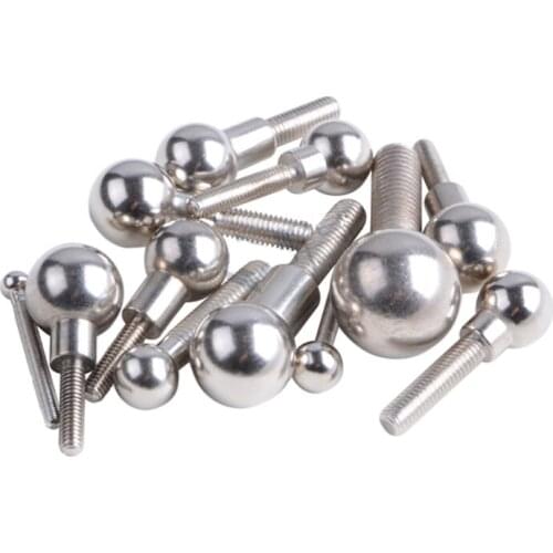 2Pcs M3 M4 M5 M6 M8 3D Printer Accessories Delta Balls Head Screws Bolts Steel Ball Spherical Screw rod Bolt 30mm-45mm Length