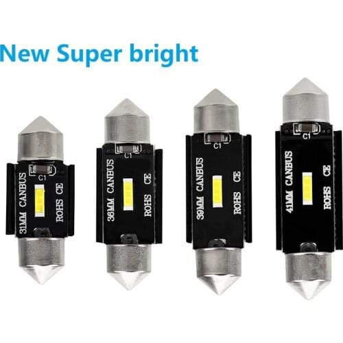 4Pcs Festoon 31MM 36MM 39MM 41MM C5W C10W csp LED bulbs Canbus Car Interior Map Dome Light Reading Lights 12V/24V Auto Lamp