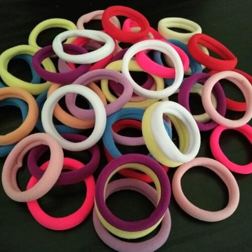 50pcs/pack, mix 10colors, 4.5cm diameter Elastic nylon wemon Hair rubber Band holder ties Hair Accessories