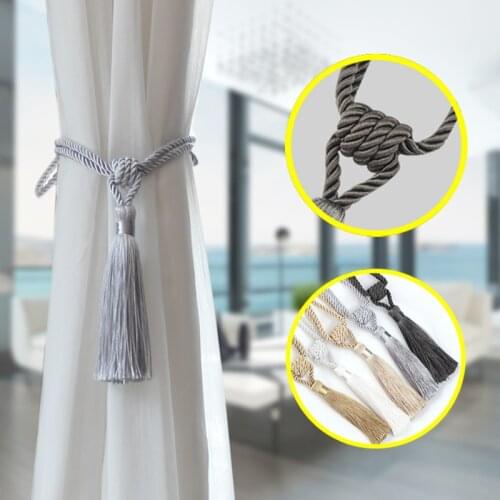 1Pc Tassel Tiebacks Curtain Room Accessories Curtains Holder Buckle Rope Handmade Weave Tassels Fringe Bandage Home Decoration