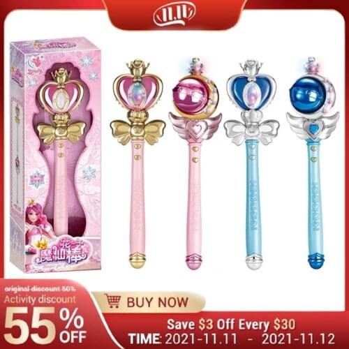 Anime Sailor Moon Cosplay Prop Magic Wand Accessories Ballpoint Pen Student Cute Action Toy Luminous Figures Toy For Girl Gifts