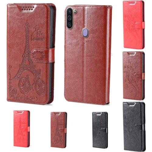 For Samsung A11 butterfly flower Tower Flip Leather Wallet Phone Case For Samsung Galaxy M11 Phone cover card slot