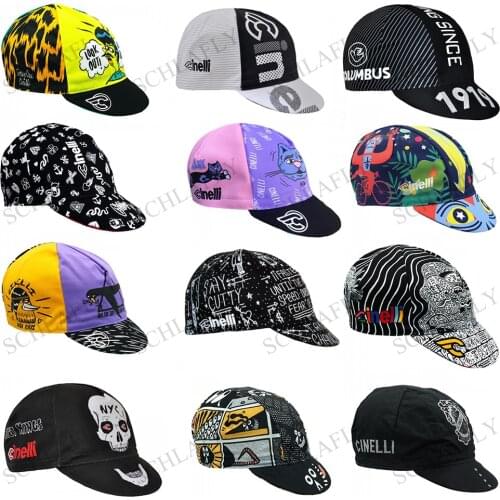 Colors Cycling Cap Champions Retro Classical Cycling Caps Banana Cap Lines Cap Black Cycling Hat Schlafly