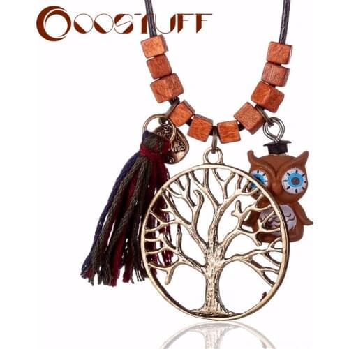 Life Tree Owl Pendants Vintage Jewelry for Women Statement necklaces & pendants Long Necklace Woman collares mujer colar choker