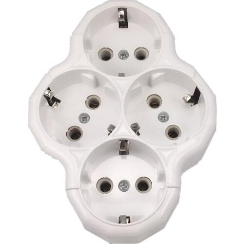 European Type Conversion Plug 1 TO 4 Way EU Germany Standard Power Adapter Socket 16A Travel charging adapter