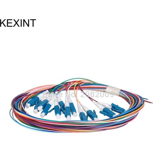 KEXINT Bundle Pigtail 12 Color LC/UPC SM 0.9 LSZH/PVC G657A1 G657A2 1.5M ,SM:9/125,MM:50/125 / 10 pieces