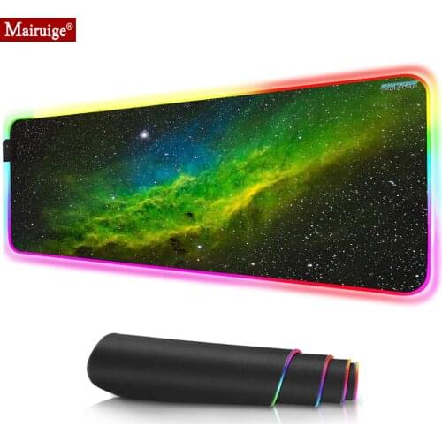 Mousepad RGB Universe Starfield Fog Space Nebula Large Mouse Pad LED Gaming Computer Mat Best Game Custom, Logo Mouse Pad