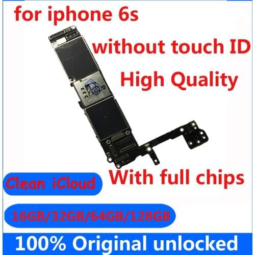Logic board for iphone 6s 16GB 32GB 64GB 128GB Clean icloud without fingerprint Original unlocked for iphone 6s Motherboard
