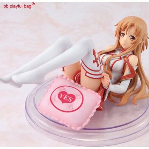 Sword Art Online hight7cmPVC 1pcs action figure SAO Yuuki Asunas new wife leans on pillow pose 1/8 sexy animated model toy aa24