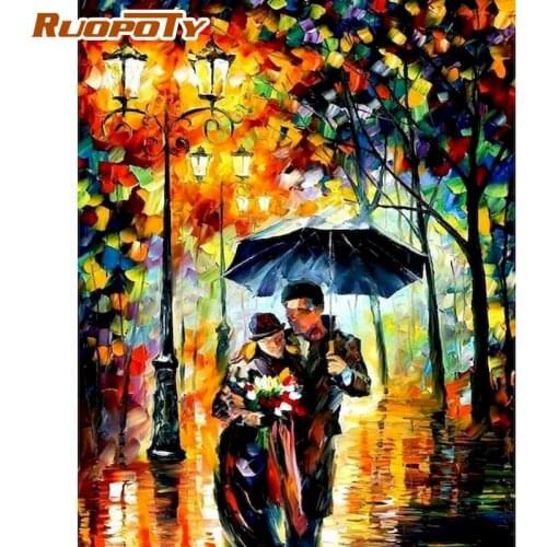 Street landscape painting paint by numbers on canvas diy Coloring By Number Acrylic Canvas Painting Modern Art picture for wall