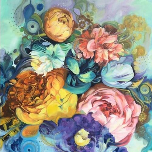 Multicolored Peony, Flower Sewing kit Top Quality Embroidery Needlework 14CT Unprinted Cross Stitch Kits DIY Handmade Home Decor