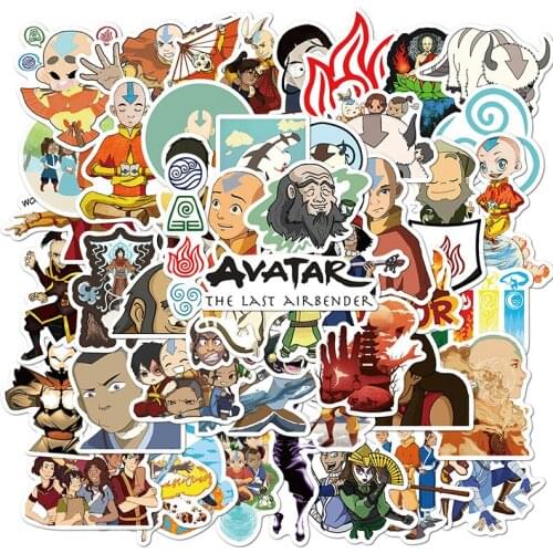 50PCS Avatar The Last Airbender Stickers for Children Pegatina DIY Stationery PS4 Skateboard Laptop Guitar Anime Sticker