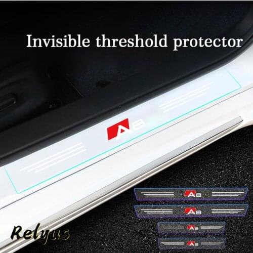 Car Door Sill Stickers Edge Protector Anti Scratch Transparent Film Protection For Audi A8 D2 D3 D4 4E 4H Car Accessories