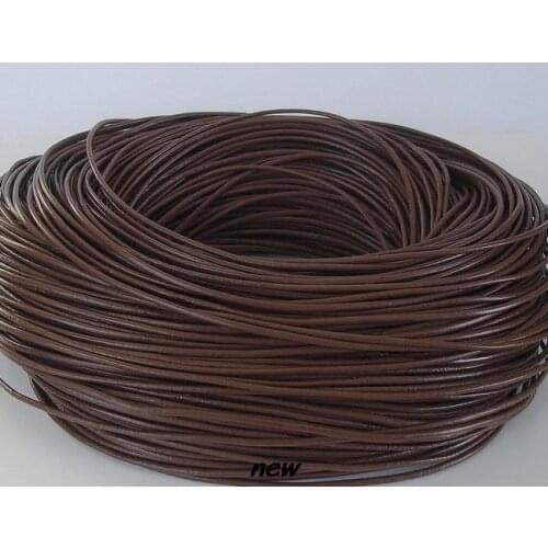 Fg45d 1mm 100 meter mixed color Jewelry Black brown WHITE coffee real Round Genuine Leather cords Cord string Rope