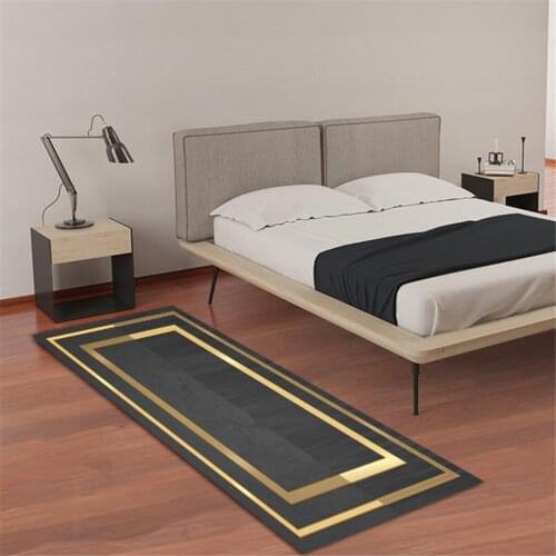 Nordic Luxury Gray Flannel Non-slip Floor Mat Bedroom Area Rug Kitchen Mat Hallway Rug Decor Bathroom Rug Doormat Entrance Door