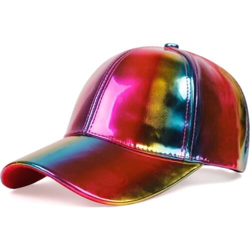 2020 New Fashion rainbow color discoloration cap leather baseball cap hip-hop Snapback Hats Adjustable dad hats