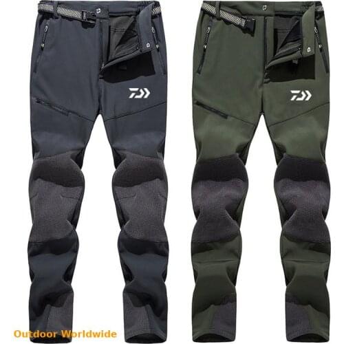 New DAIWA Fishing Clothing Outdoor Sport Waterproof Plus Size Fishing Pants Autumn Winter Fleece Warm DAWA Fishing Clothes