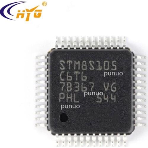 Original Authentic STM8S105S6T6C Encapsulation QFP44 8b MCU 10b ADC 32Kb Flash 2.95-5.5V Timers Integrated EEPROM Access Line