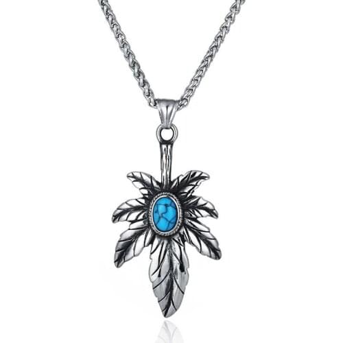316L Stainless Steel Maple Leaf Fashion Pendant Necklace 3D Exquisite Leaves Necklace for men women Jewelry Gift