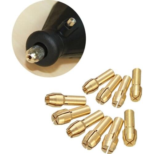 10Pcs / Set Brass Drill Chuck Collet Bits 0.5-3.2mm 4.0mm Shank For Rotary Tool