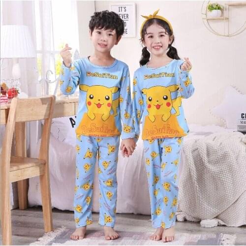 Children Autumn Long Sleeved Pajamas Set Clothing For Boys Girls Cartoon Animal Tops+Pants 2pcs Pyjamas Kids Underwear Outfits