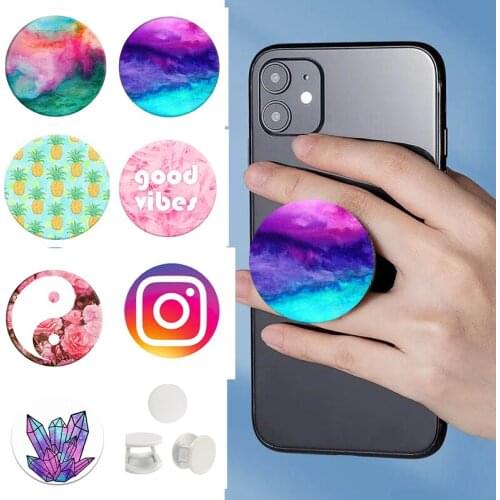 DIY Sky Popped Phone Holder Marble Swappable Grip Finger Ring for Phones Попсокеты Stretch Popular Pocket Socket Stand попсокет