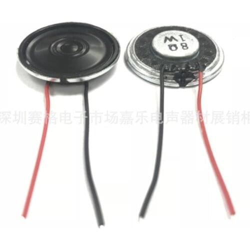 Manufacturers supply 28mm 8 ohm 1W ultra-thin welded red-black wire 40mm black glue high-quality loudspeakers at low prices