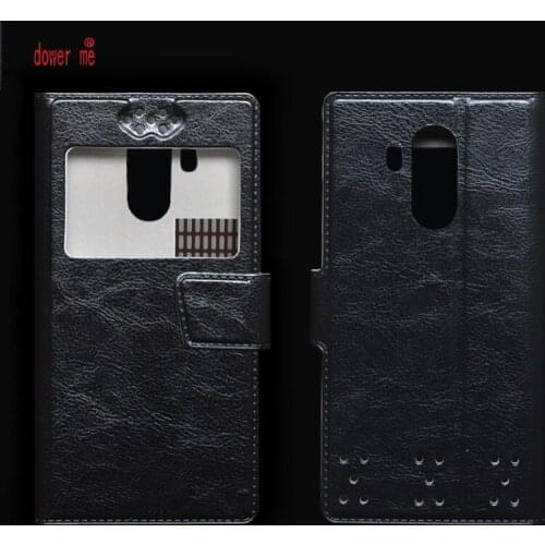 Dower me Hot Sale Single View Window Flip PU Leather Case Cover For BQ BQ-5516L Twin 5.5" Smart Phone