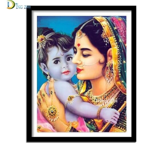 Religion Woman With Baby Diamond Embroidery Rhinestone Gift 5D Diamond Painting Hindu God Full Drill Cross Stitch Diy Home Decor