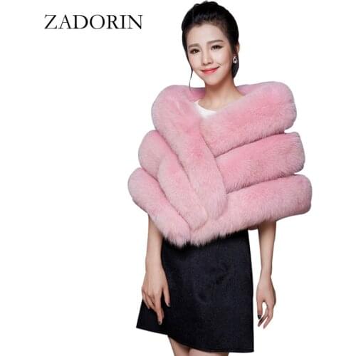 Luxury Women Faux Fox Fur Coat Female Cloak Poncho Cape Bridal Wedding Faux Fur Shawl Cape Women bandanas shawls and scarves