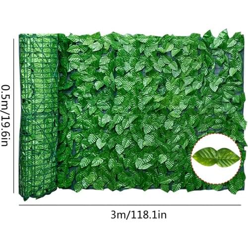 Artificial Leaf Screening Roll UV Fade Protected Privacy Hedging Wall Landscaping Garden Fence Balcony for Indoor Outdoor Decor