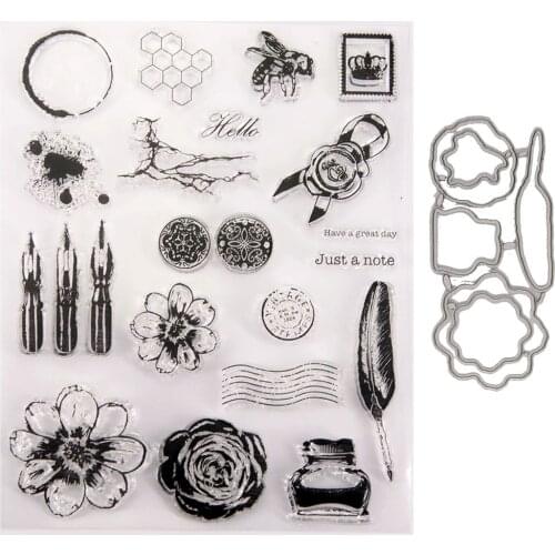 Silicone Clear Stamps CUTTING DIES For Scrapbooking STENSICLS DECORATIONS DIY PAPER Album Cards MAKING Transparent RUBBER Stamp