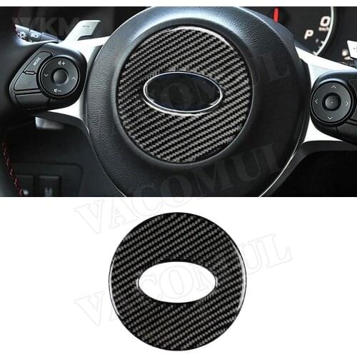 Carbon Fiber Car Steering Wheel Logo Trim Frame Moulding Cover Decal Sticker For Subaru BRZ 2013-2017 Accessories