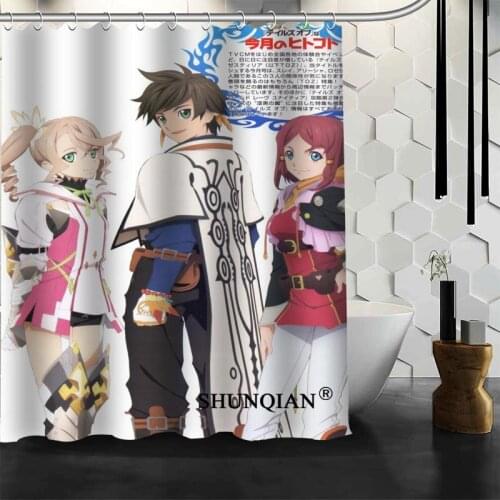 Anime Tales of zestiria The X Shower Curtain Polyester Fabric Bath Screens Curtains For Bathroom 3D Waterproof Bath Curtain Hook