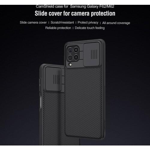 Camera Protection Case for Samsung F62 Nillkin Slide camera Protection Cover For Samsung Galaxy M62 Lens cover back Case