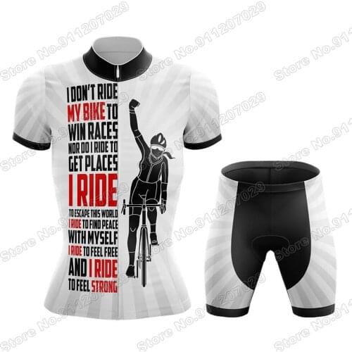 2021 Ride My Bike Women Cycling Jersey Set Summer Clothing Road Bike Shirts Suit Bicycle Bib Shorts MTB Wear Maillot Ropa