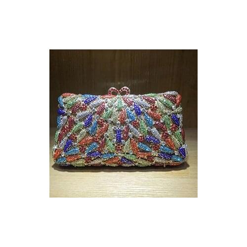 Rhinestone Crystal Women cocktail Prom banquet Evening Clutches Bag Wedding Party Dinner Metal Clutch Minaudiere Handbag purse