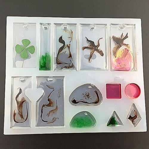 1PC Waterdrop Round Square Semicircle Set Mix Shape Cabochon Setting Silicone Mold For Jewelry Making DIY Craft Resin Mould