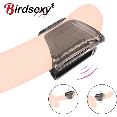 10 Frequency Vibrating Penis Ring Cock Ring Delay Ejaculation Silicone Adult Sex Toys for Men Erection Lock Ring Male Masturbate