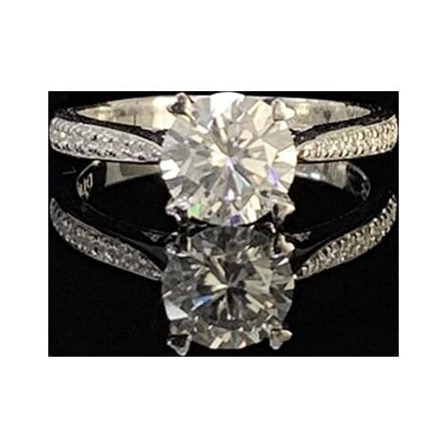 925 sterling silver ring 1ct 2ct 3ct Luxury Moissanite ring 4 claws Single row drill Wedding Party Anniversary Ring