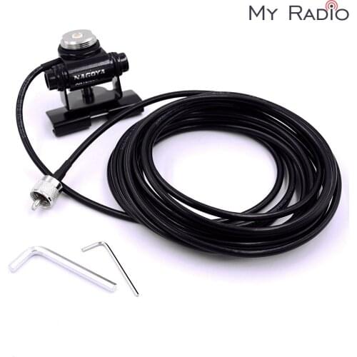 Nagoya Antenna Clip Mount & 5M RG-58 Extend Cable Mobile Radio PL259 to NMO stainless steel Antenna Kit
