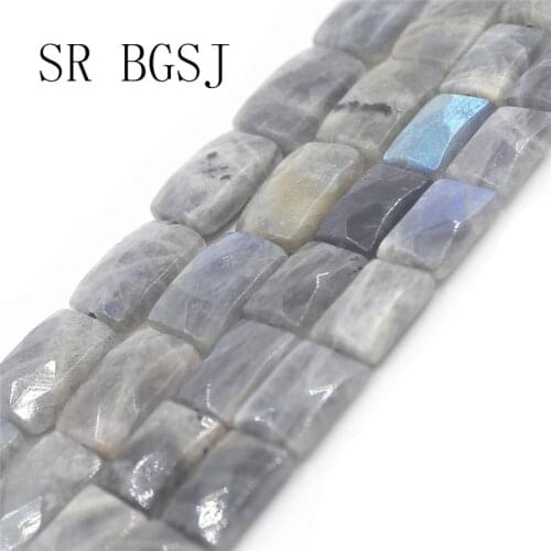 Free Shipping 10x14mm 13x18mm Faceted Gray Labradorite Gems Rectangle Natural Stone Wholesale Beads Strand 15"
