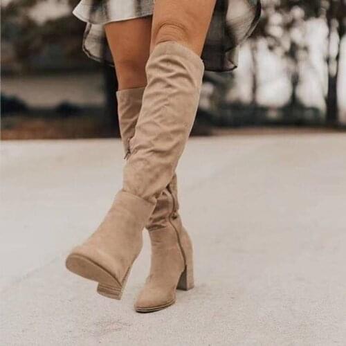 Thigh High Over the Knee High Boots Fashion Boots Lady Winter Warm Pointed toe Sexy Zipper Women Boots Comfortable Female Shoes